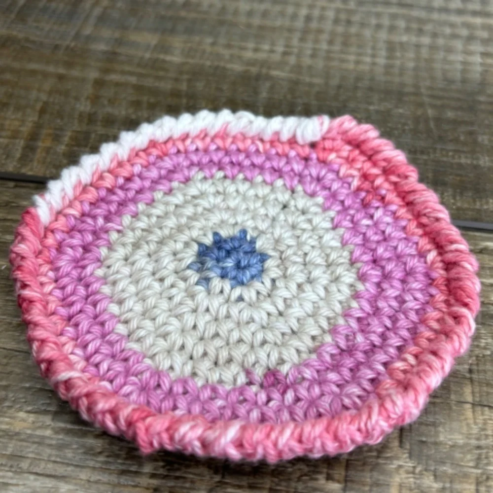 5 Coasters and 2 Round Scrubbies Set‎ Handcrafted Crochet by Seller Cotton